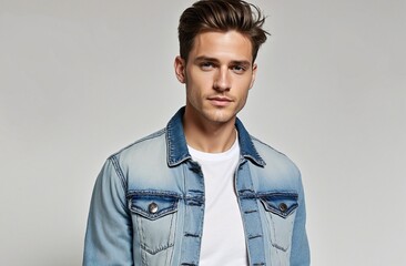 Obraz premium Stylish Casual Look with Denim and Silver Jewelry