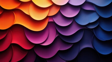 Abstract Colorful Pattern of Overlapping Curved Shapes