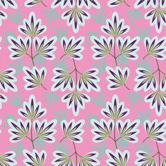 botanical floral vector seamless pattern with roses herbs and leaves big set background with flowers