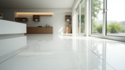 c&ocirc;modo sala moderno interior com piso branco porcelanato brilhante mockup 