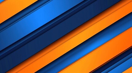 Obraz premium A vibrant abstract design featuring diagonal blue and orange stripes.