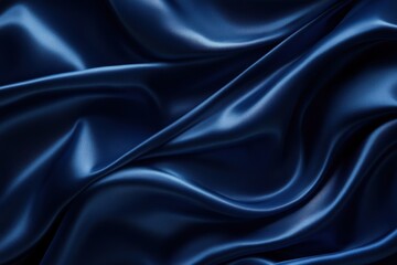 Obraz premium Sophisticated silk satin backdrop in deep navy with gentle waves for artistic applications and design environments
