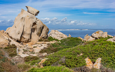 Spectacular, huge rock formations of Capo Testa, near Santa Teresa di Gallura, on the Strait of...