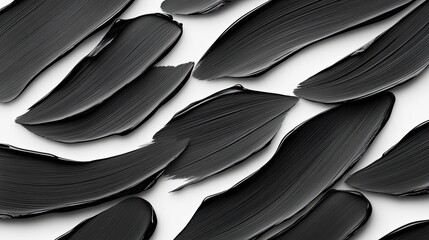 Obraz premium Bold black oil strokes interspersed with white patches form a striking abstract arrangement, highlighting artistic expression and texture
