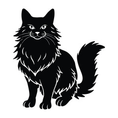 Obraz premium A vector silhouette Maine coon cat illustration
