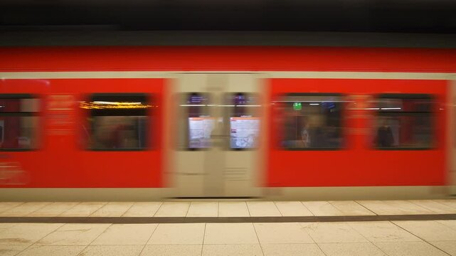 stuttgart city metro train station platform traffic panorama 4k germany