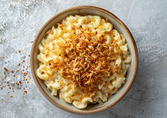 Aerial View of Creamy Spatzle German Dish