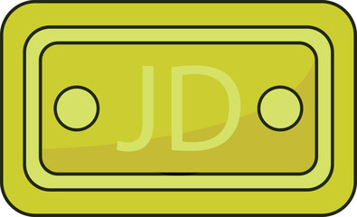 Jordanian Dinar Note Icon Currency Finance Illustration