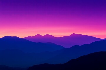 Fototapeta premium Vibrant Mountain Landscape at Sunset Background