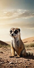 Fototapeta premium A chimera meerkat fox