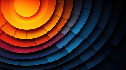 Obraz premium Abstract Circular Pattern with Orange, Red, and Blue Layers