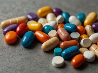 Colorful medicine spread featuring pills for addiction recovery and urological health.