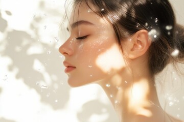 Naklejka premium Molecular Close-Up on Radiant Skin