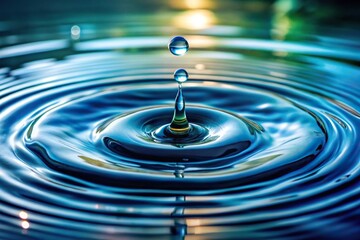 Water dripping or water ripples in a pond waves macro