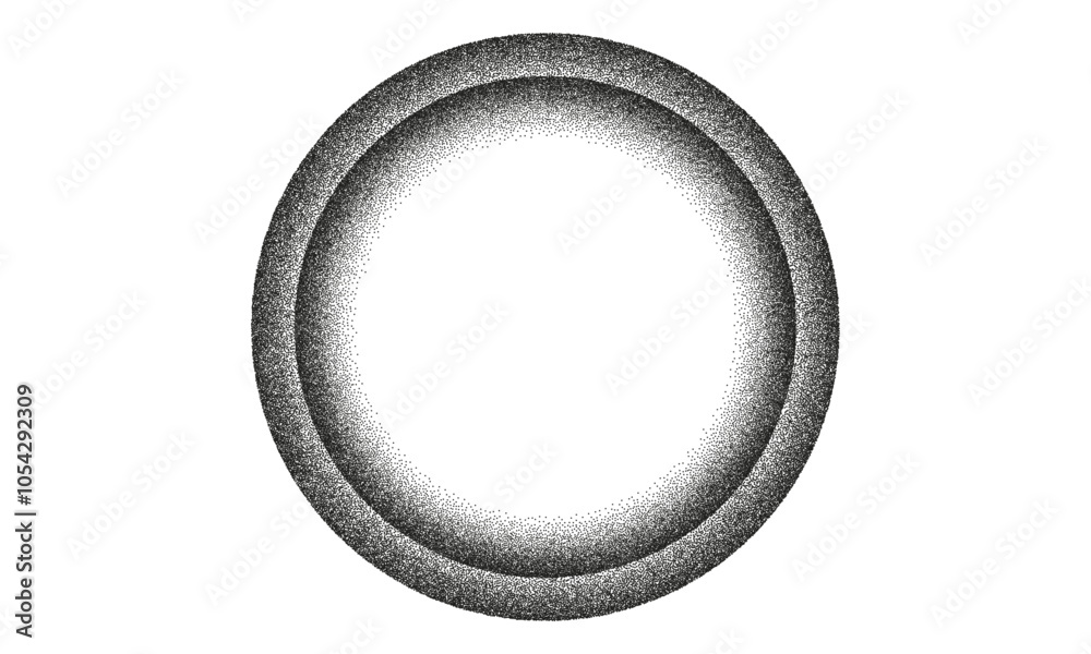 Leinwandbilder noise gradient circle frame. stippled halftone dotted textured vector design element