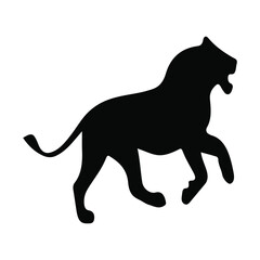 Silhouette lion icon vector art illustration