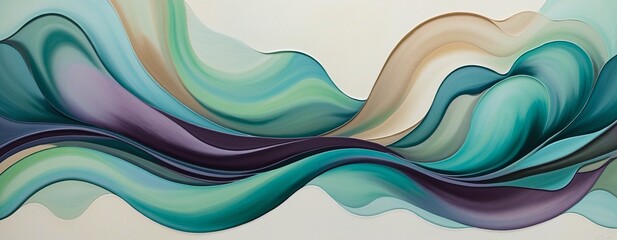 Fototapeta premium Abstract Fluidity with Moccasin and Cyan Hues