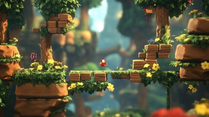 Platforming Adventure: Explore a Lush Forest