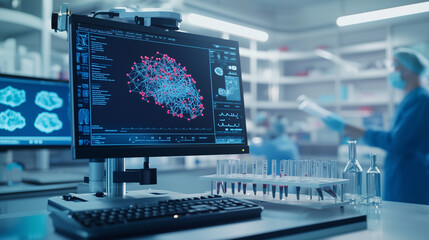 Fototapeta premium Bioprinter in Action for Tissue Engineering in Healthcare Setting
