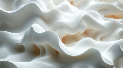 Fototapeta premium Abstract White Textured Surface with Curving Lines and Shapes
