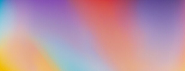 Obraz premium Vibrant Grainy Gradient Banner with Red, Orange, Yellow, Purple, and Blue Hues