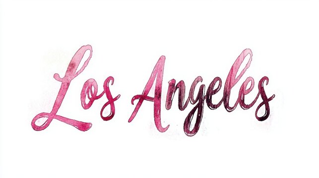 Los Angeles City symbol art poster Copperplate Calligraphy.