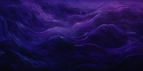 Purple and blue smoke flowing over a dark liquid surface creates a digital wave pattern with a silk texture and motion backdrop