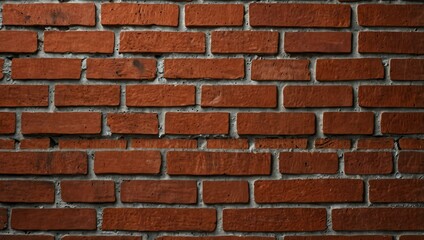 Textured red brick wall background, ideal for construction and interior design.
