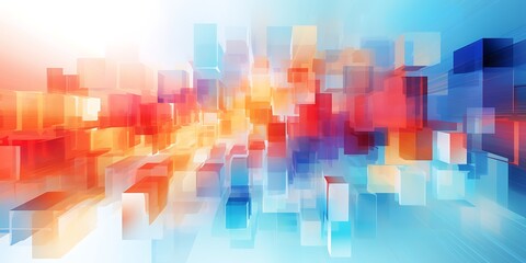 Abstract blue geometric city background with colorful vector shapes and modern digital design for technology and business themes