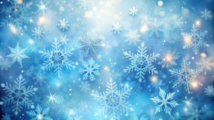 Frosty Winter Snowflake Background with Crystal Patterns