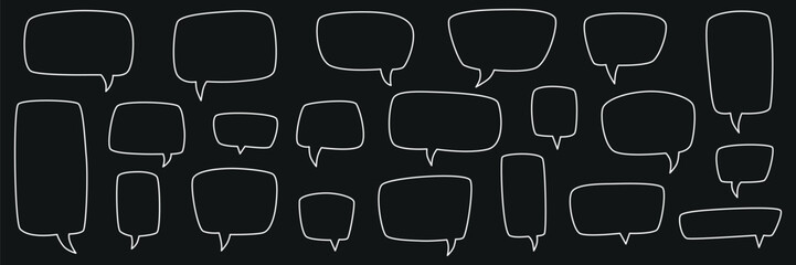 Speech bubble, balloon, chat, talk line art icon for app and website. Comment symbol, blank empty vector for text, cartoon chatting, message box for Black Friday extra discount price and offers.