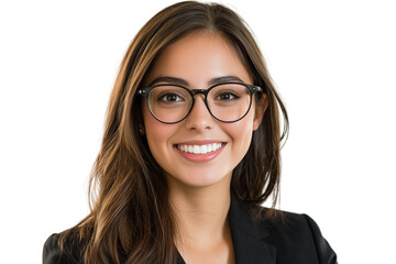 Obraz premium Smiling Woman in Glasses - Professional Portrait