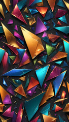 Obraz premium Dynamic Abstract Multi-Colored Shards in Metallic Finish