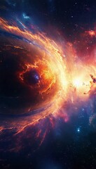 Obraz premium Beautiful space background. Sci-fi cosmic wallpaper.
