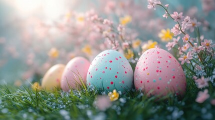 Charming Pastel Colored Egg Background for Easter Celebrations and Spring-Themed Decorations