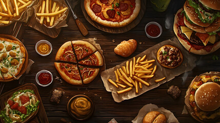 Mouth-Watering Fast Food Combo , AI GENERAT 