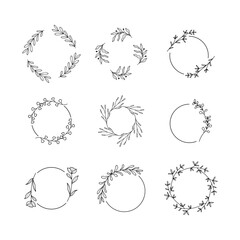Fototapeta premium collection natural frame leaves elegant vector