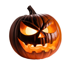 Carved Halloween Pumpkin Lantern Isolated on Transparent Background | Halloween Pumpkin PNG