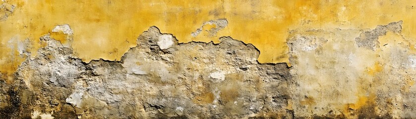 Obraz premium Weathered Yellow Wall with Peeling Paint