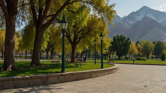 Central Park in Kulob, Tajikistan.