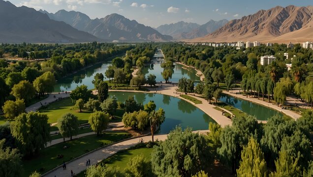 Central Park in Kulob, Tajikistan.