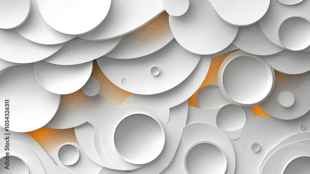 Poster abstract white and orange circular pattern
