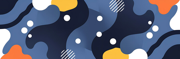 Abstract blue and yellow shapes create a modern and dynamic design   