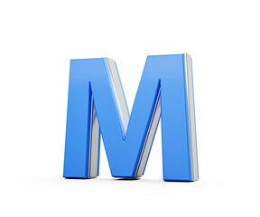 Blue Capital Letter M Gleams With Its Sleek Modern Design Bold Font With Sharp Edges 3D Illustration
