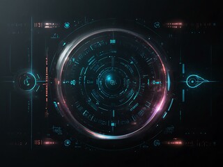 Futuristic digital HUD interface for innovation and communication.