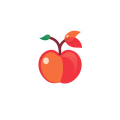 Simple flat 2D icon cherry isolated on a transparent background, vector, flat design, animation design, vector, flat design, animation design, simple flat 2D icon, minimalist design