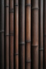 Natural bamboo fence creates a rustic backdrop in a tranquil setting