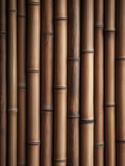 Fototapeta premium Natural bamboo fence creates a rustic backdrop in a serene environment