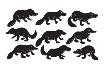 Platypus Silhouette Vector bundle , Platypus Silhouette 