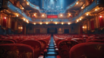 Naklejka premium People enjoying traditional French theater, culture, entertainment
